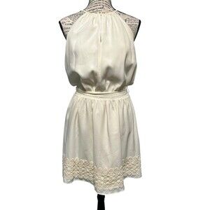 EXPRESS Women’s Summer Med Solid Bone White Sleeve Romantic Whimsical Y2K